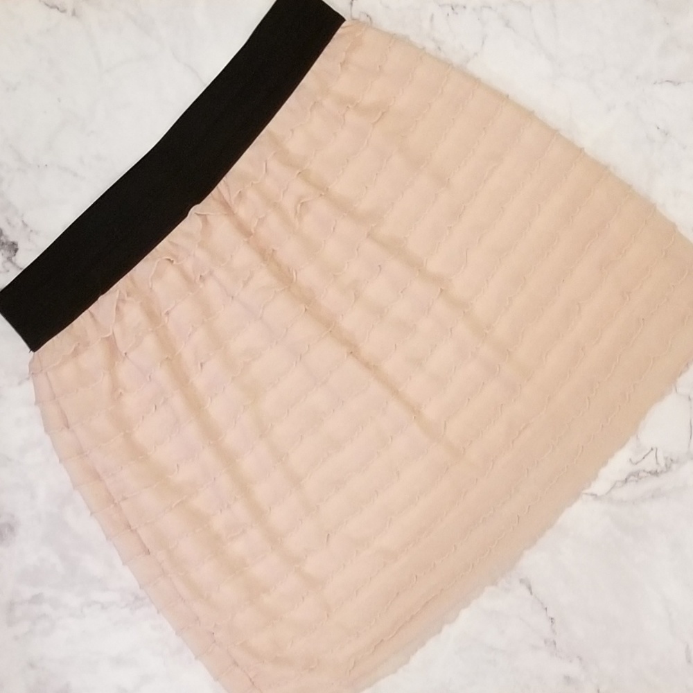 [Lush] Pink Chiffon Tiered Layered Ruffle Skirt